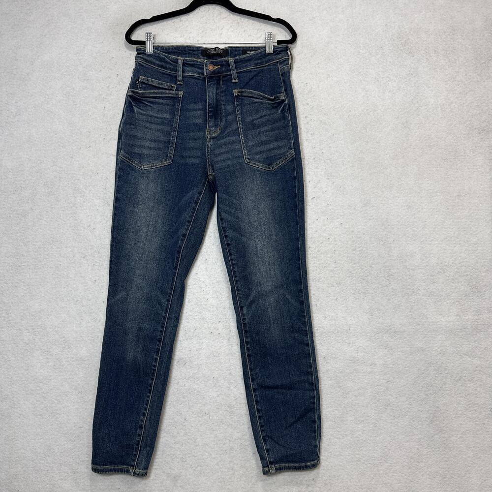 Judy Blue Jeans Juniors 9/29 Blue High Rise Relaxed Straight Stretch Denim